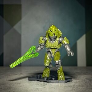 Halo Mega Construx Challenger Series Green Covenant Elite Zealot W/ Power Sword